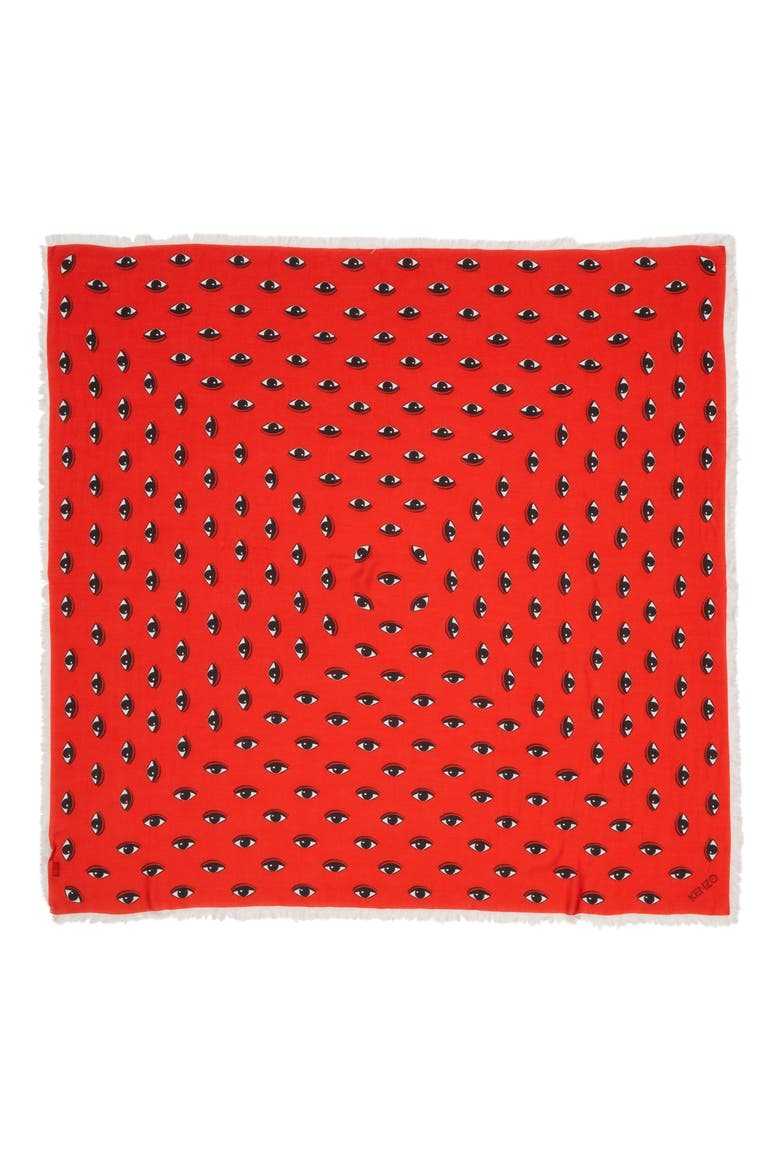 Multi Eyes Square Modal & Silk Scarf, Main, color, MEDIUM RED