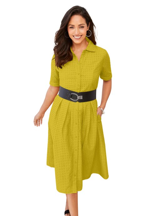 Eyelet Shirt Dress (Plus Available)
