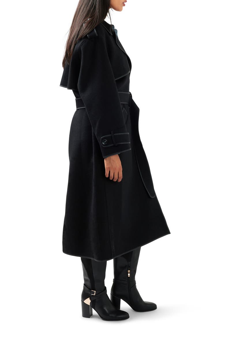 Million Reasons Wool Blend Trench Coat, Alternate, color, BLACK