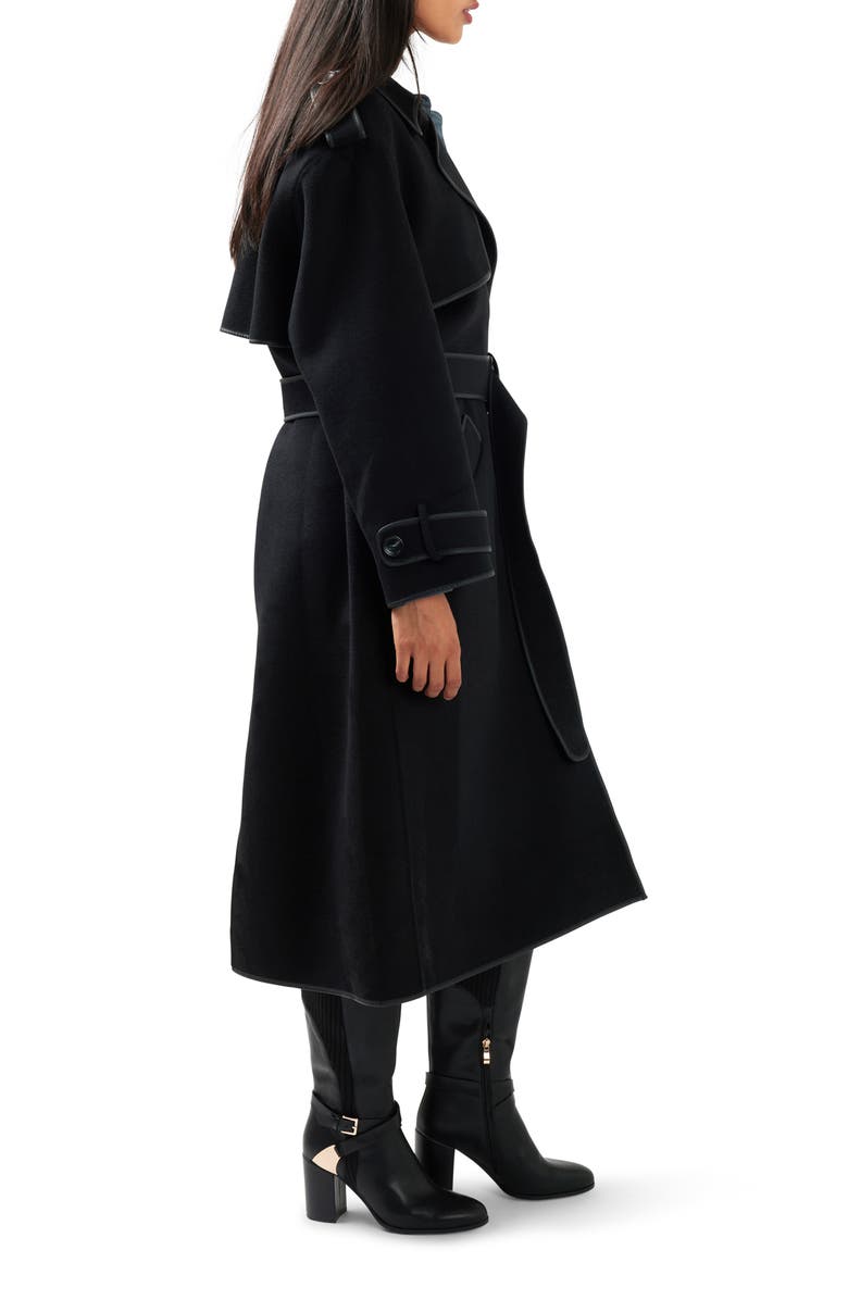 Belle & Bloom Million Reasons Wool Blend Trench Coat, Alternate, color, Black