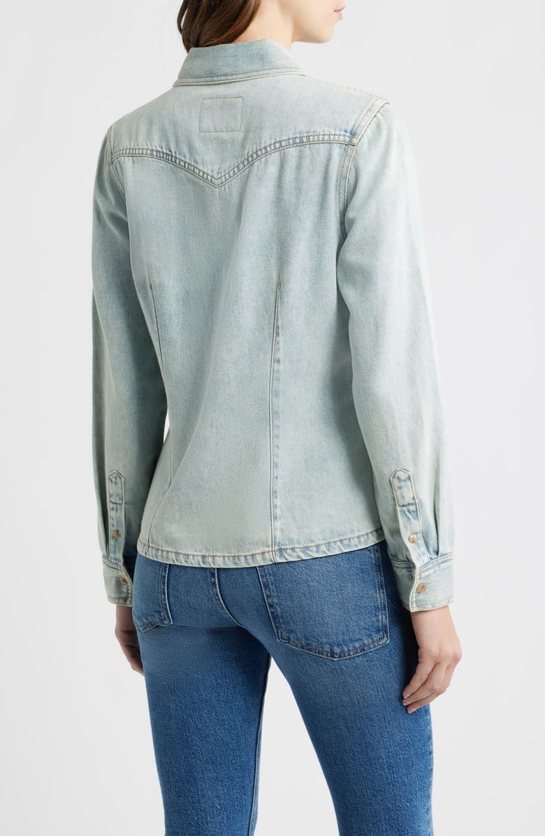 Rails Taina Denim Snap-Up Western Shirt, Alternate, color, Bleached Indigo