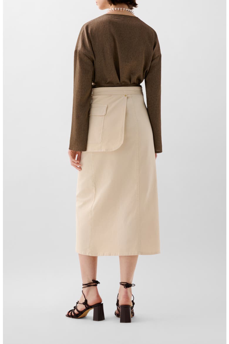 Denim Pocket Skirt, Alternate, color, Ecru