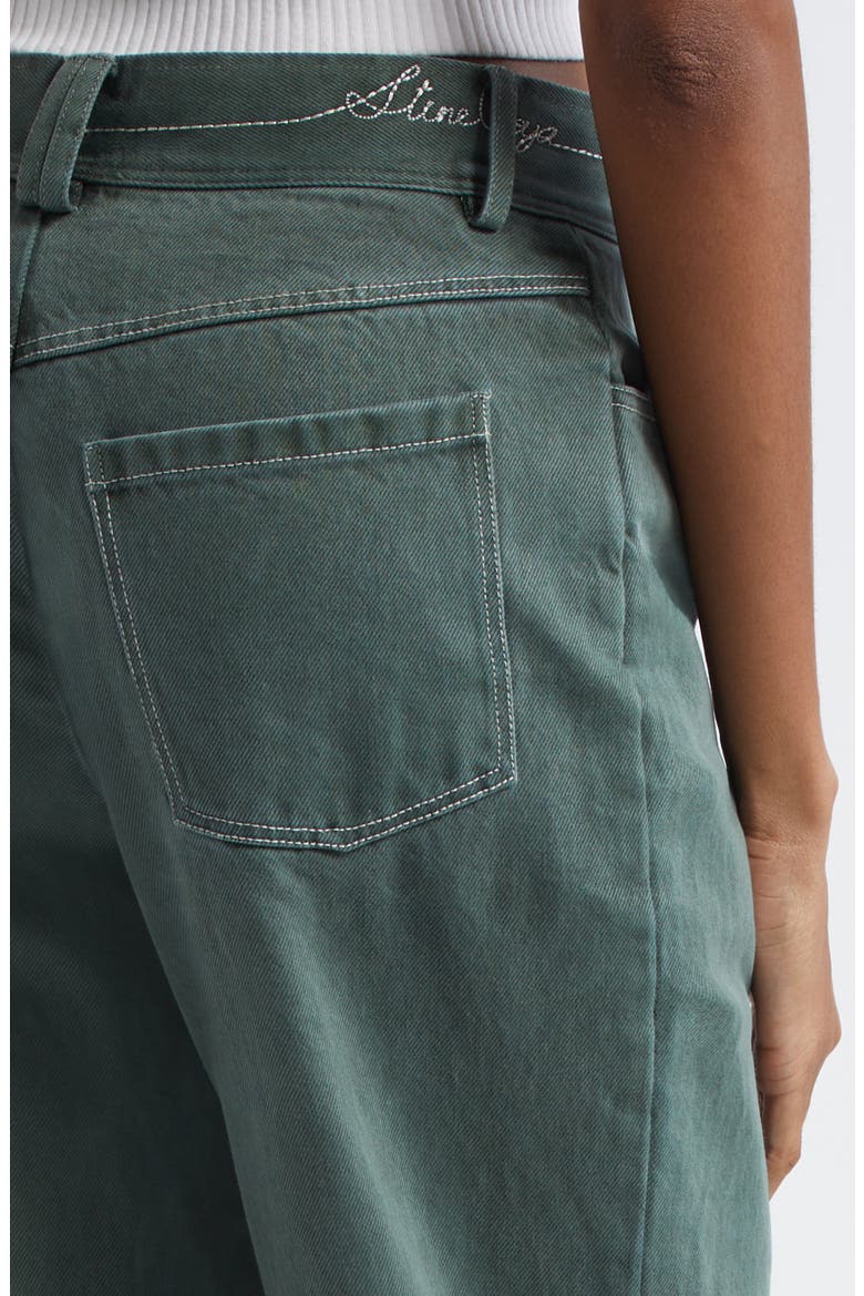 High Waist Straight Leg Jeans, Alternate, color, DARK GREEN