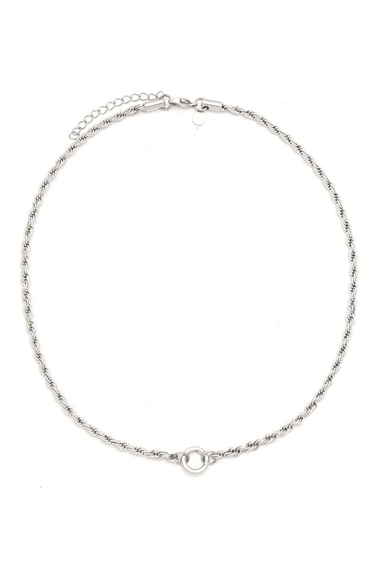 Rope Round Carabiner Necklace, Main, color, SILVER