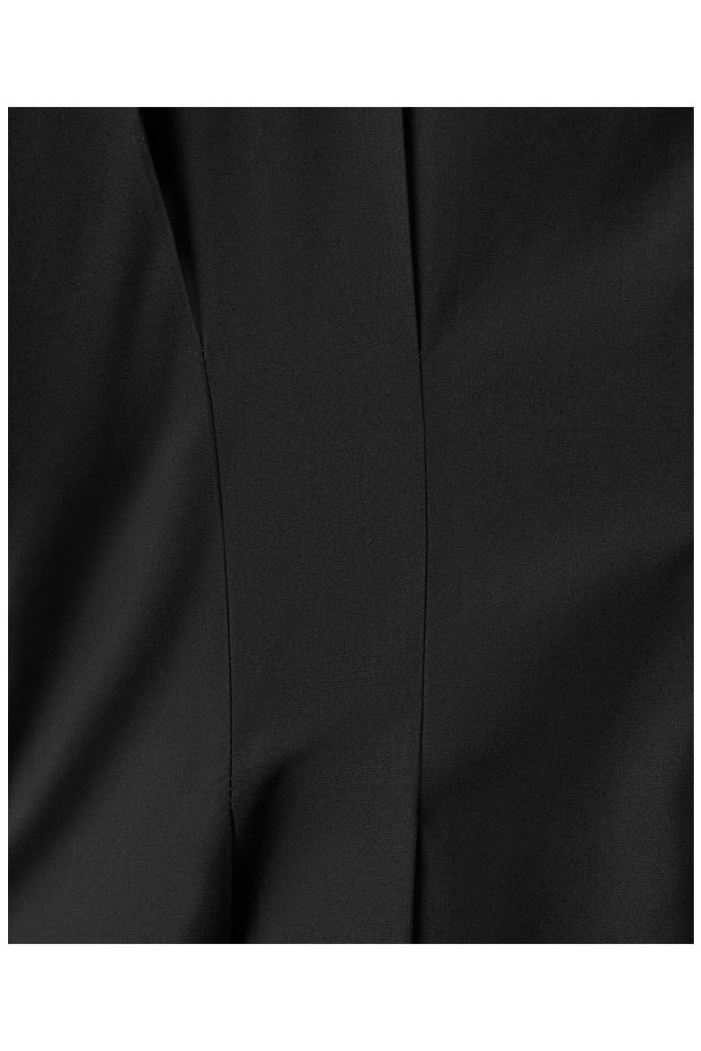 Pleated Flare Midi Dress, Alternate, color, BLACK