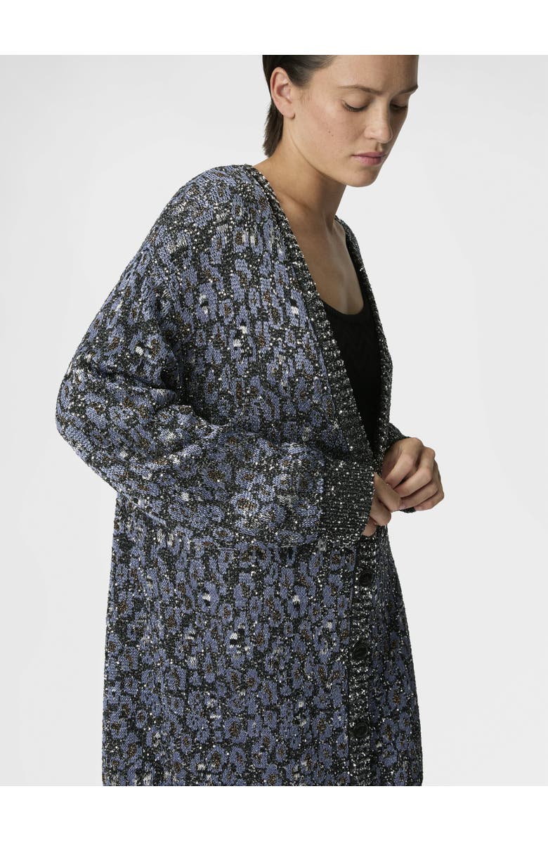 Missoni Oversized Cardigan In An Animal-print Jacquard Knit, Alternate, color, Multicoloured