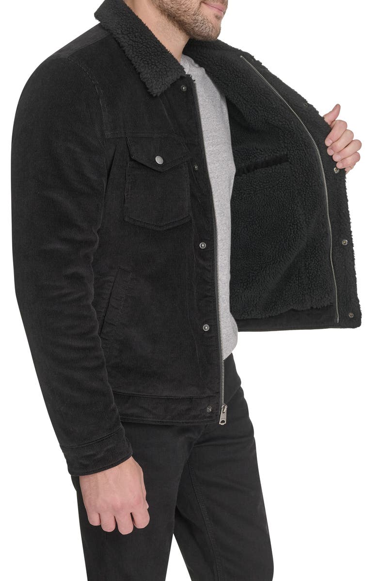 Levi's Corduroy & Faux Shearling Depot Jacket, Alternate, color, Black