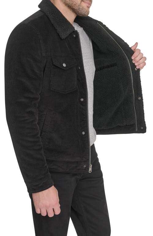 Levi's Corduroy & Faux Shearling Depot Jacket In Black