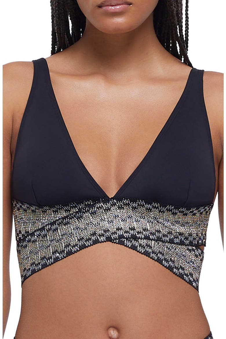 Plunge Wrap Bikini Top, Main, color, BLACK
