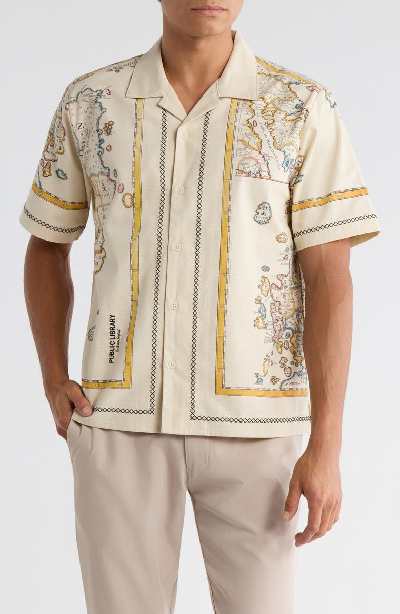 Percival Ex Libris Camp Shirt, Main, color, Ecru