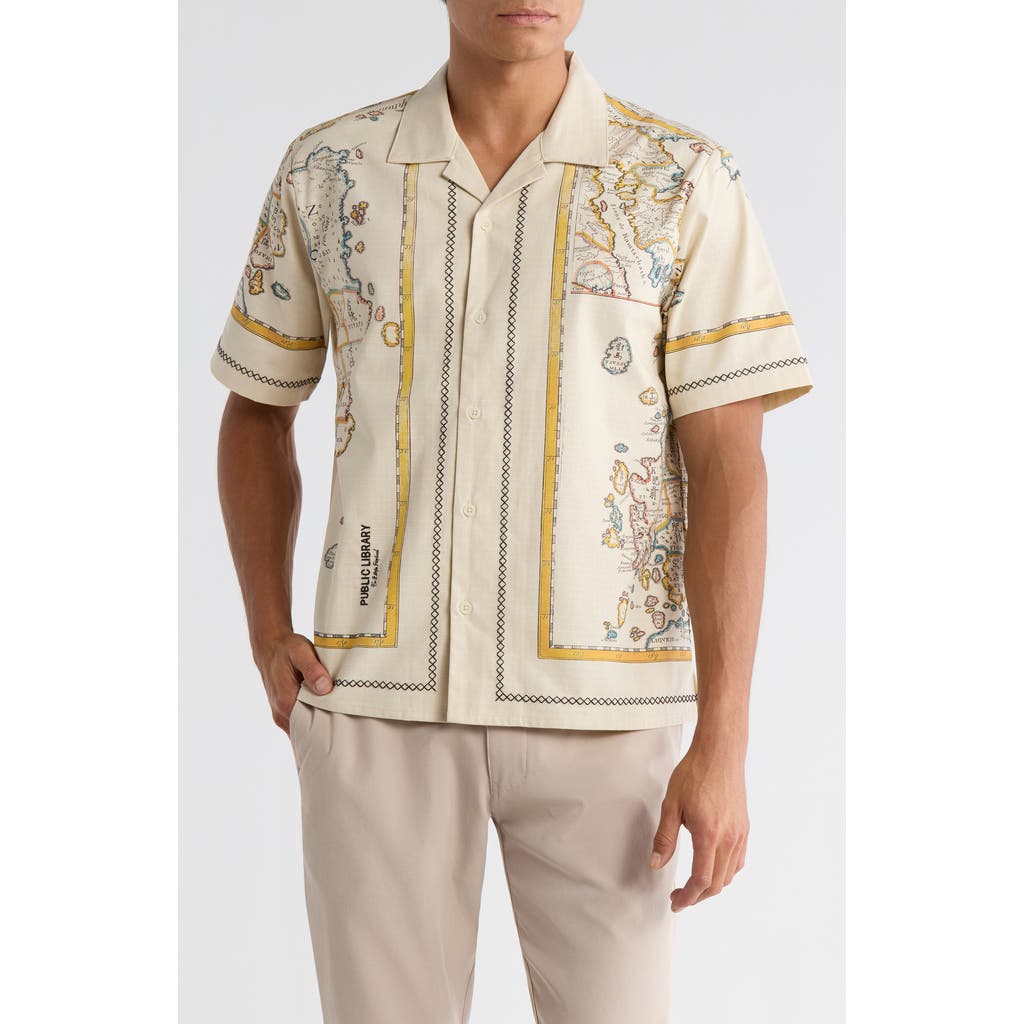 Percival Ex Libris Camp Shirt in Ecru  product