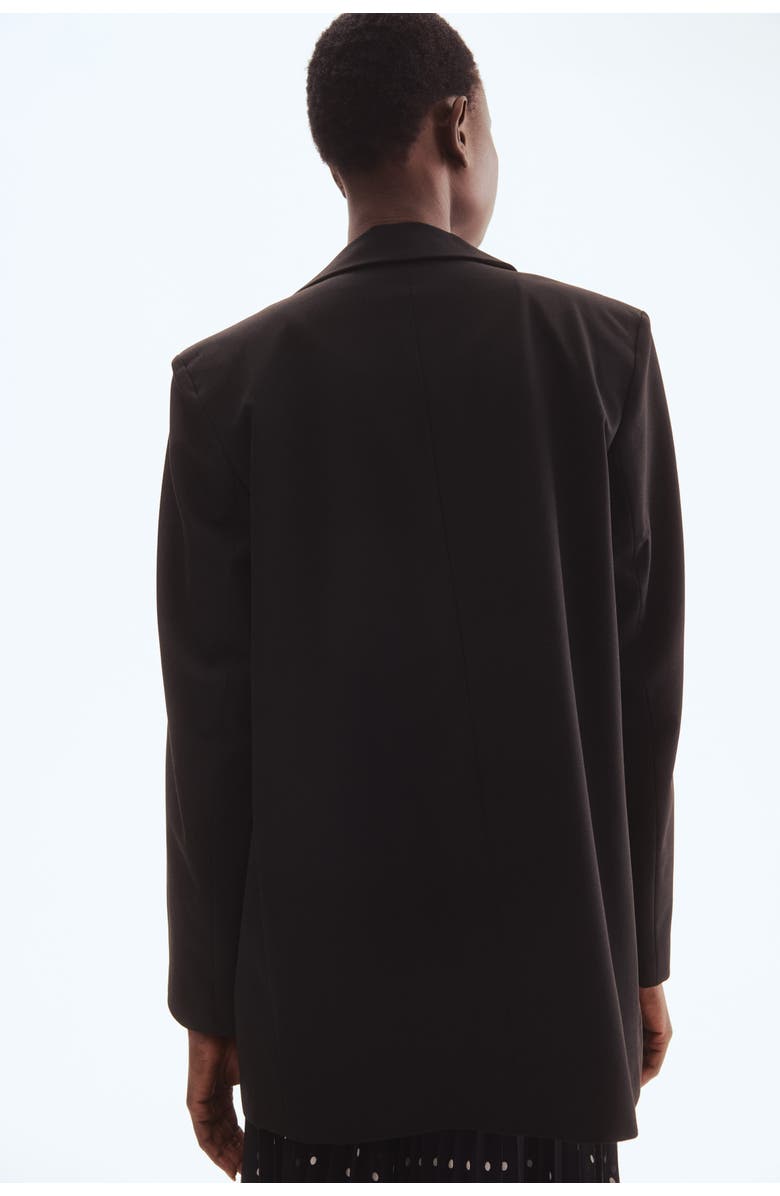 H&M Long Blazer, Alternate, color, Black