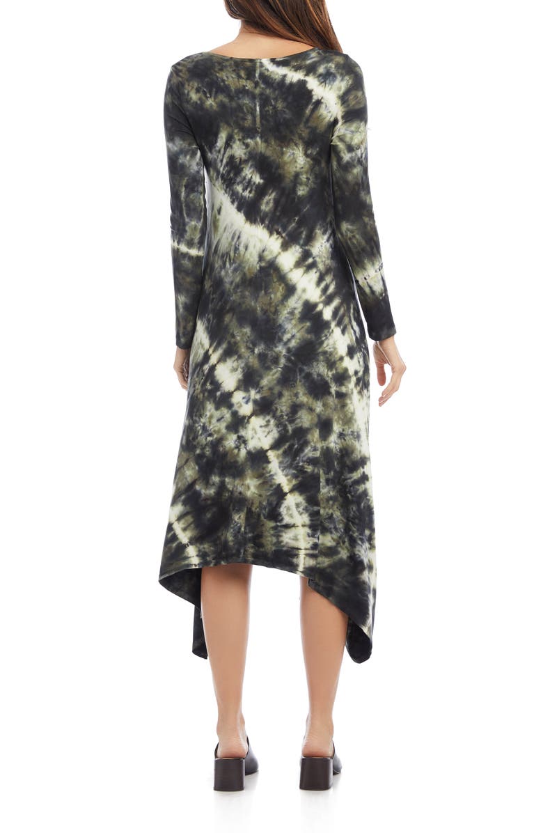Karen Kane Tie Dye Long Sleeve Handkerchief Hem Dress, Alternate, color,