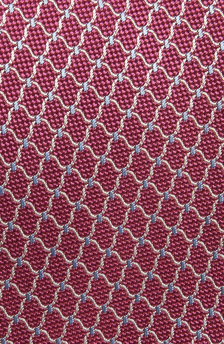 David Donahue Neat Silk Tie, Alternate, color, Berry