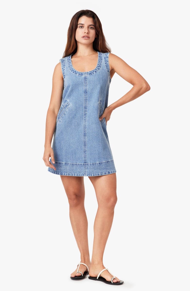 Habitual Micro Studded Denim Minidress, Alternate, color, Blue Bell