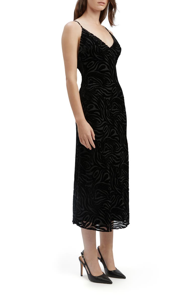 Paradiso Burnout Velvet Dress, Alternate, color, BLACK