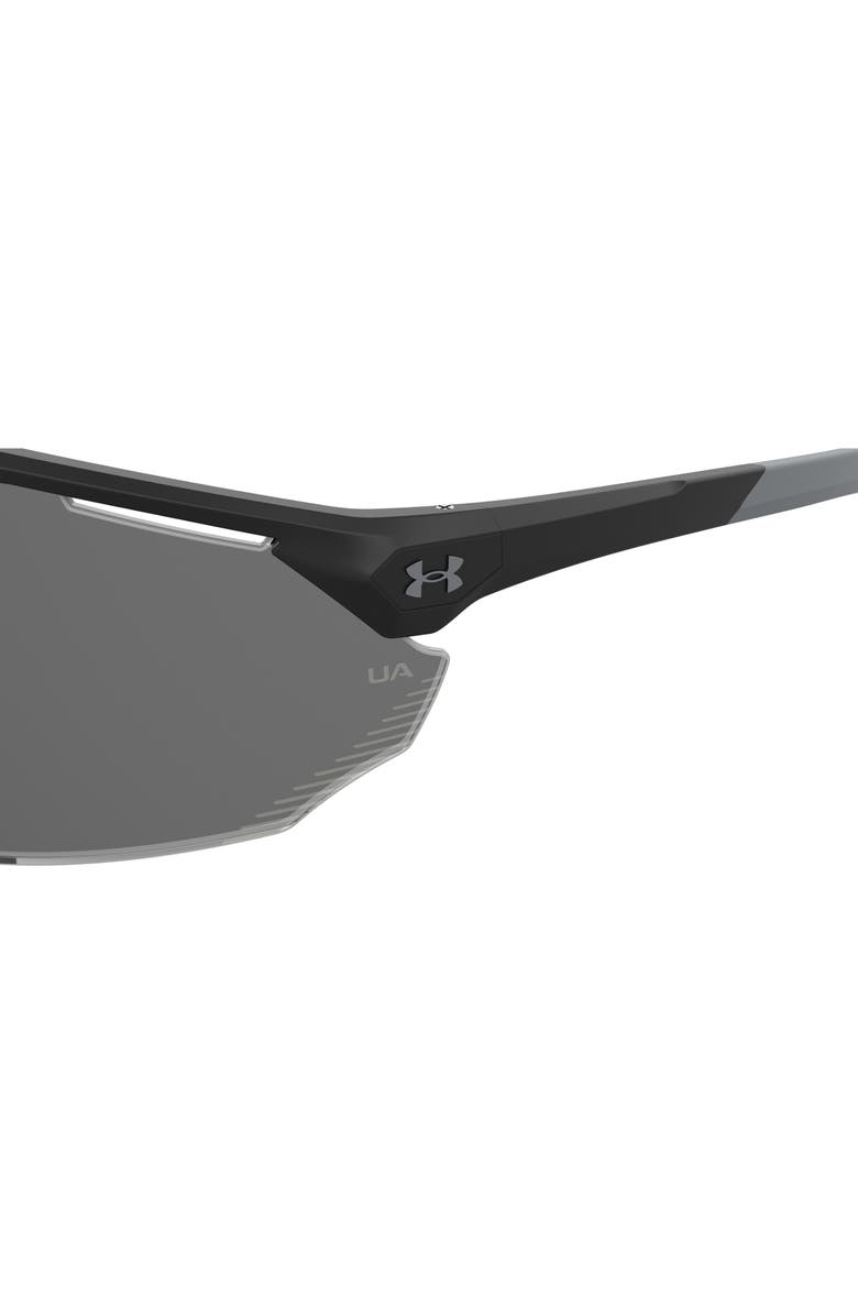 Under Armour 99mm Gradient Mask Sunglasses, Alternate, color, Matte Black