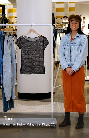 Free People On the Dot Mesh Baby Tee (Women) | Nordstromrack
