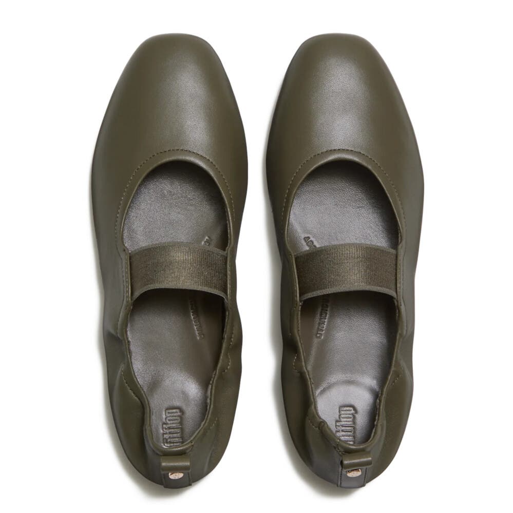 Delicato Poise Leather Mary Janes, Alternate, color, Deep Olive