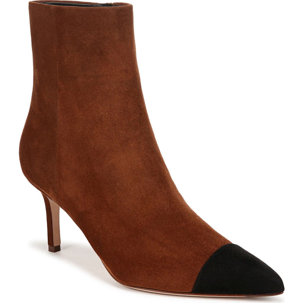 Veronica Beard Lisa Cap Toe Bootie In Cedar/black