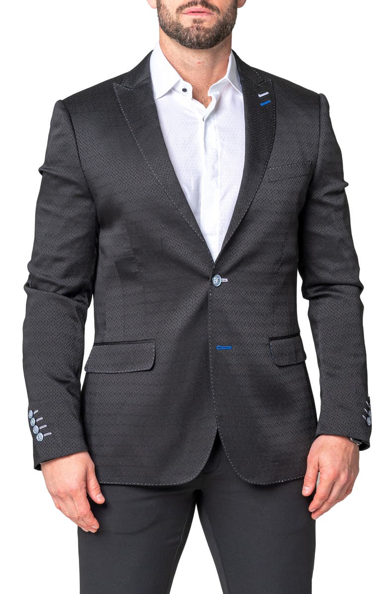 Maceoo Descartes Still Black Sport Coat, Main, color, Black