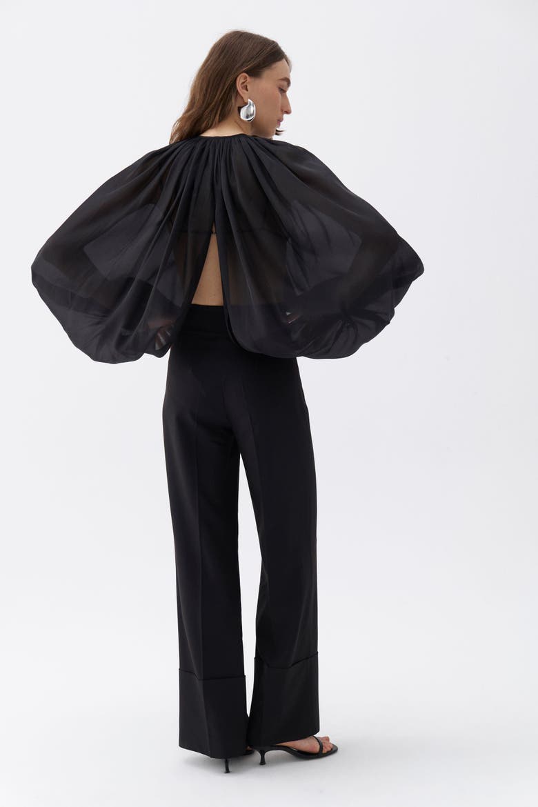 Balloon Sleeve Bolero Jacket, Alternate, color, Black