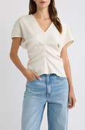 Reformation Ginie Ruched Cap Sleeve Top