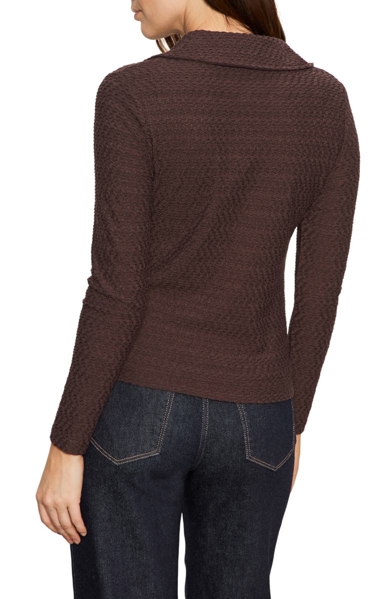 Sanctuary Dreamgirl Textured Knit Button-Up Shirt, Alternate, color, Semi Sweet