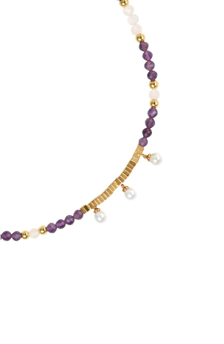 RETRO CHIC Poseidon Necklace, Alternate, color, Purple & White & Gold