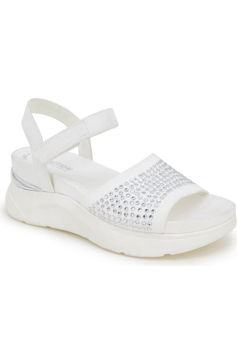 Reaction Kenneth Cole Hera Crystal Platform Sandal, Main, color, White Jewel