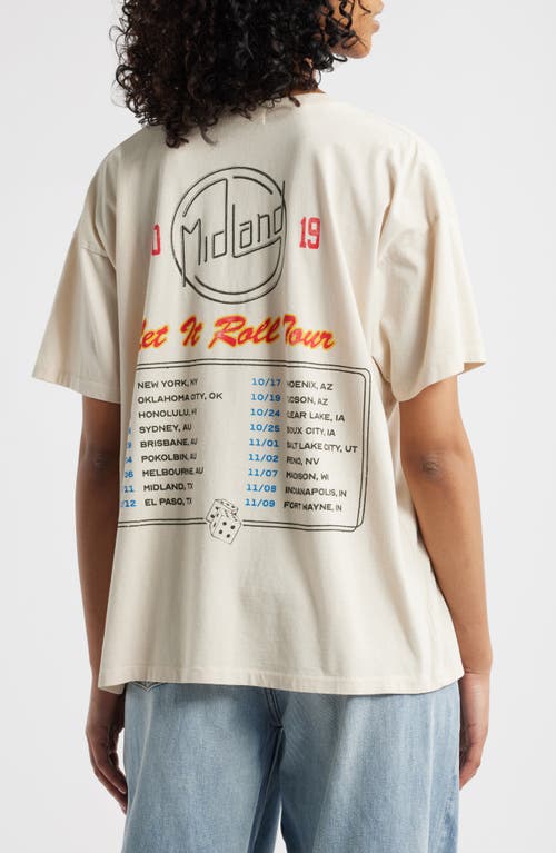 Daydreamer Midland Let It Roll Cotton Graphic T-shirt In Dirty White