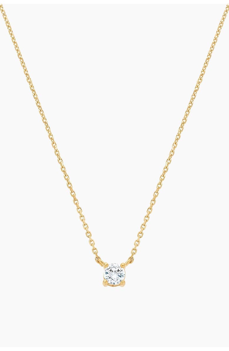 Bearfruit Jewelry Sterling Silver 18k Gold Plated Karina Crystal Pendant Necklace, Main, color, Gold