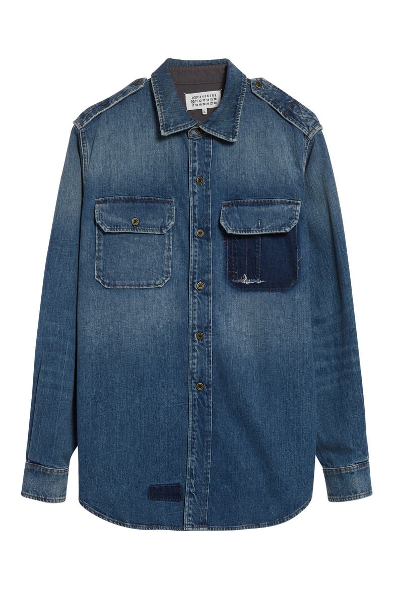 Long Sleeve Denim Button-Up Shirt, Alternate, color, VINTAGE MEDIUM BLUE