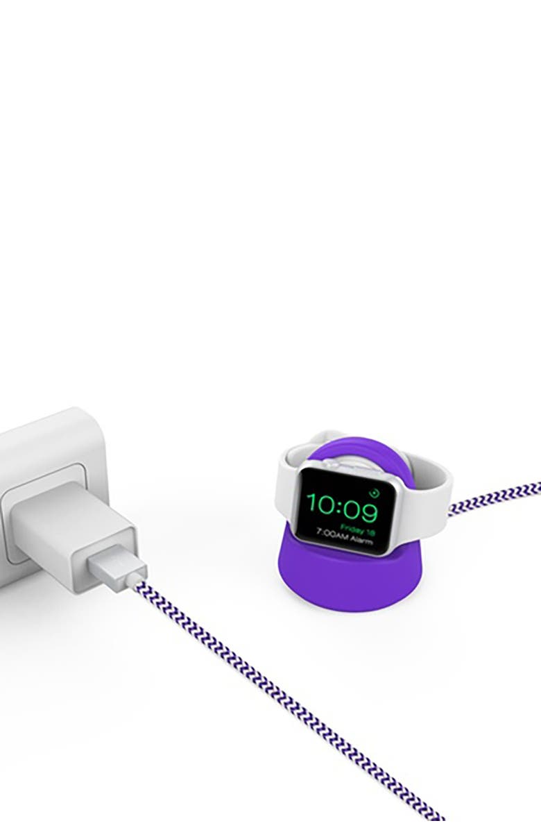 The Posh Tech Purple/White Certified 5Ft Braided Apple Watch Charging ...