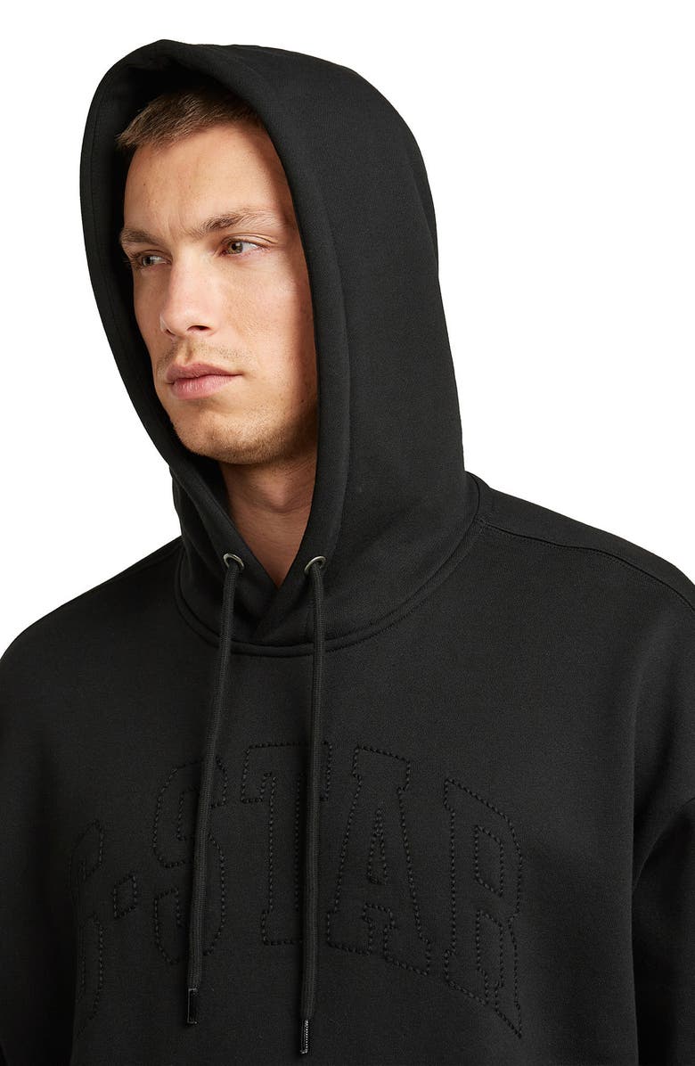 G-STAR Embroidered Heavyweight Fleece Hoodie, Alternate, color, Dark Black