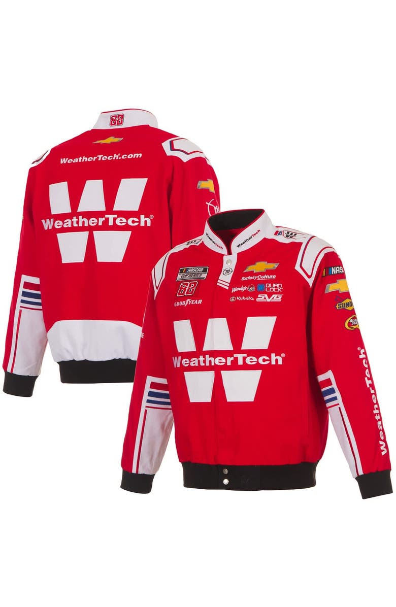 JH DESIGN Men
s JH Design Red Shane van Gisbergen WeatherTech Full-Snap Twill Uniform Jacket, Main, color, Red