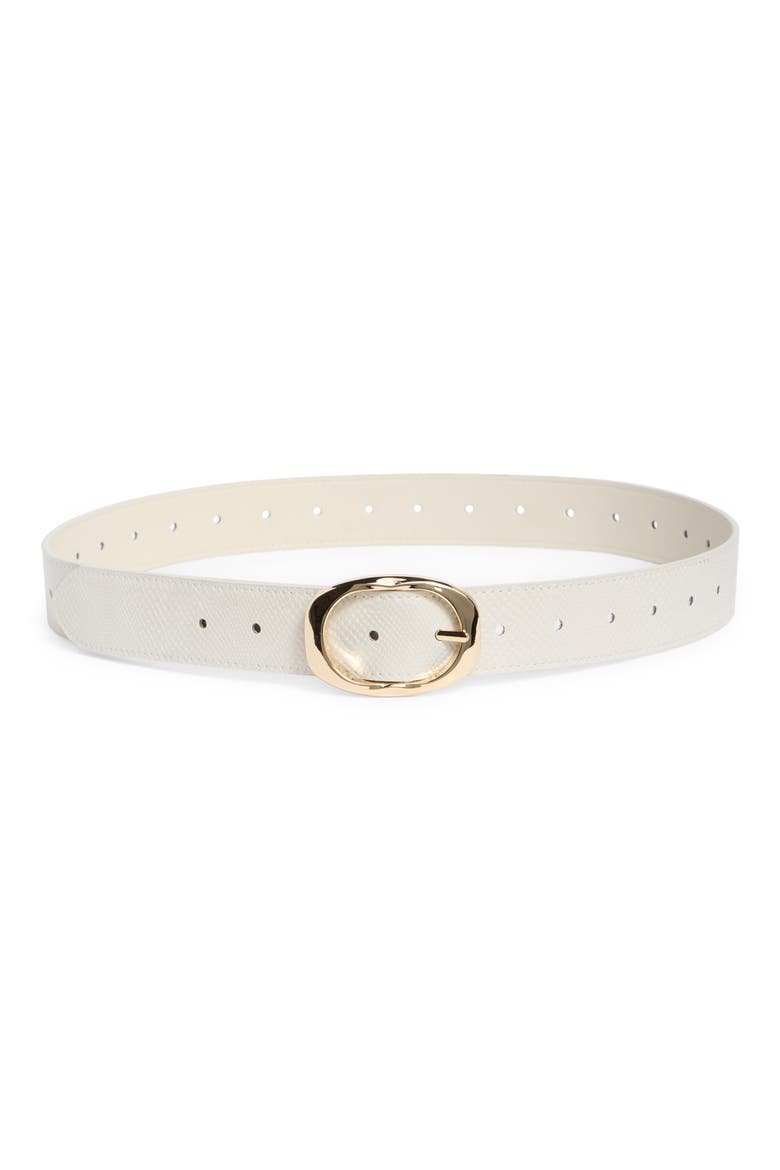 Textured Faux Leather Belt, Main, color, CREAM-CREAM