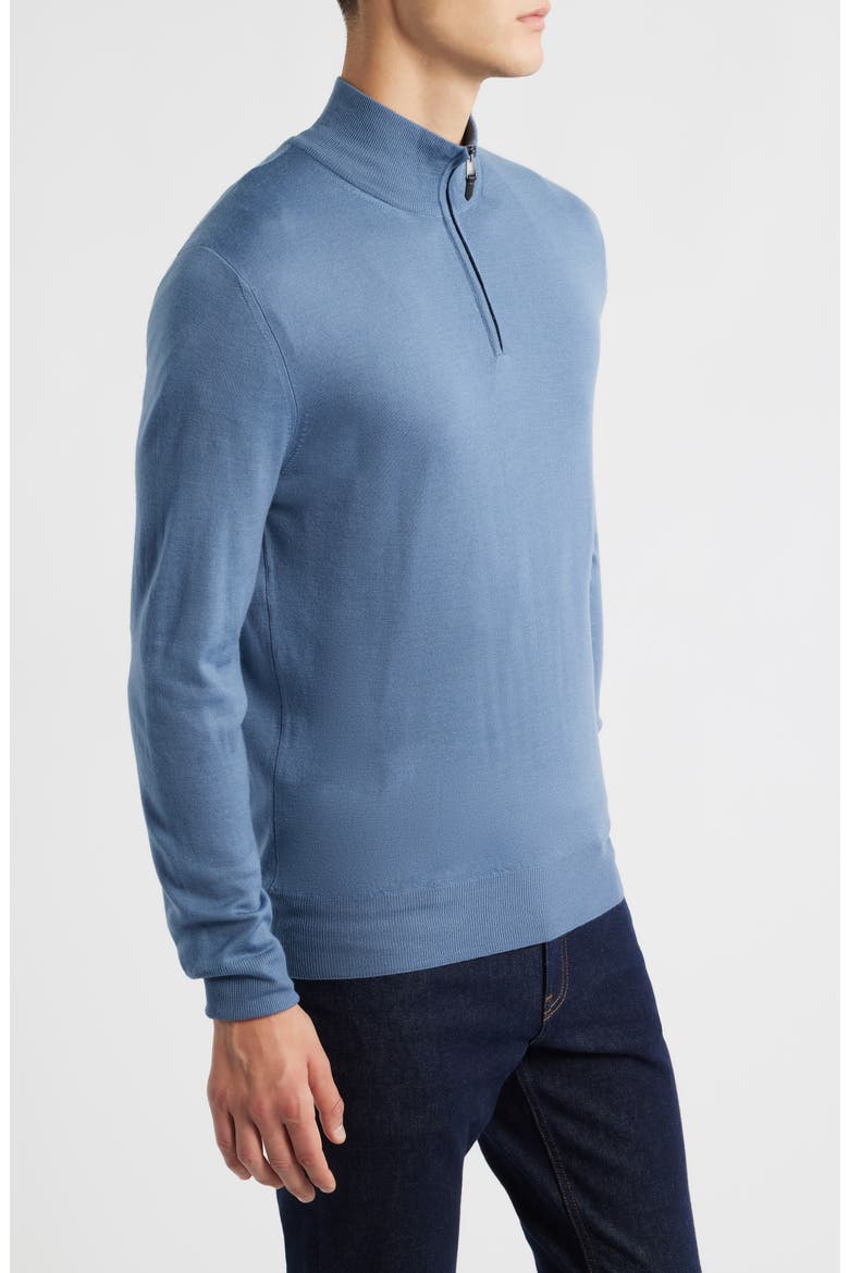Quarter Zip Wool Blend Sweater, Alternate, color, BLUE