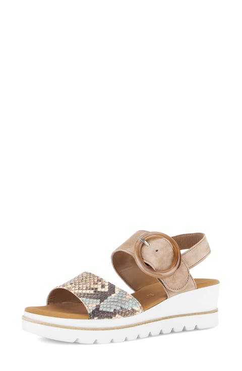 Ankle Strap Wedge Sandal (Women)