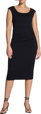 SPANX® Ruched Scoop Neck Midi Dress