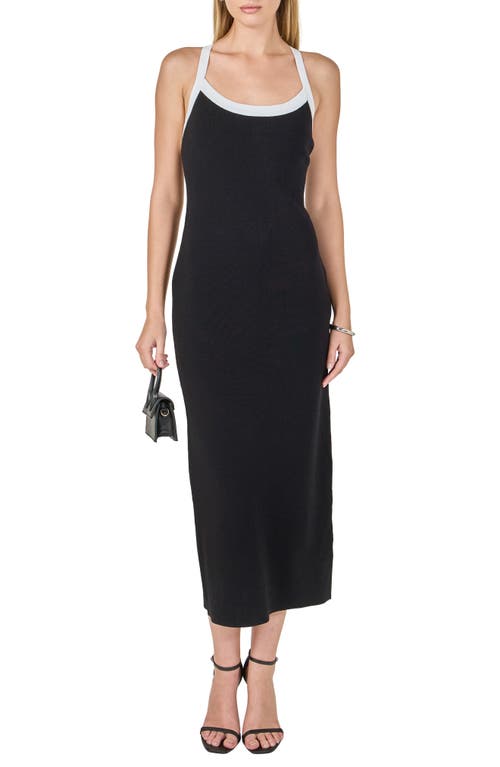 Endless Rose Crossback Knit Midi Dress in Black at Nordstrom, Size Small