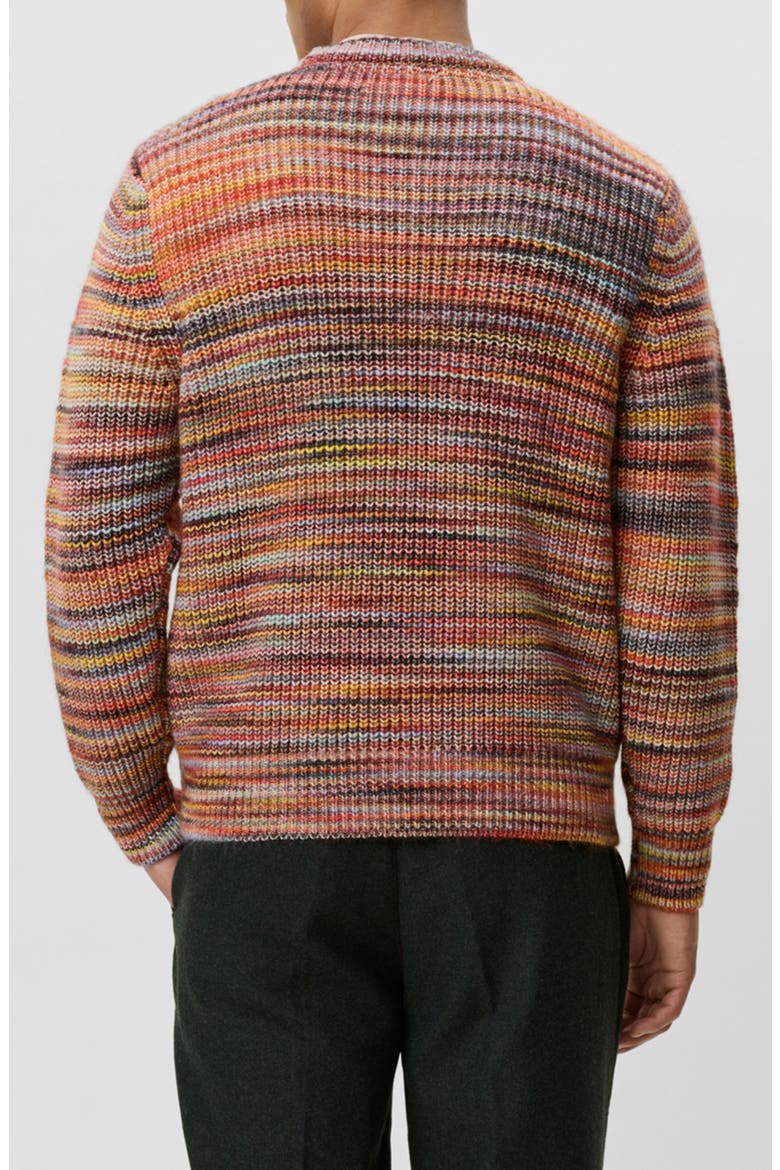 Space Rib Crewneck Sweater, Alternate, color, ORANGE MULTICOLOR