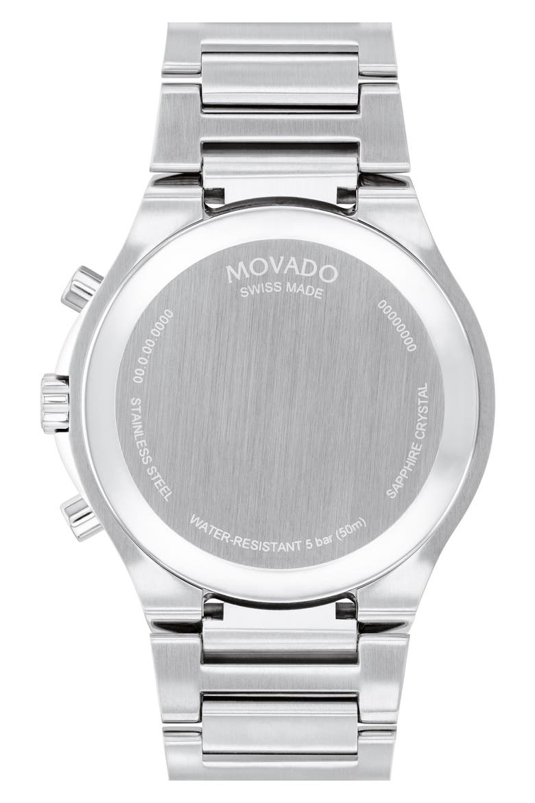 SE Chronograph Bracelet Watch, 42mm, Alternate, color, SILVER/ BLUE
