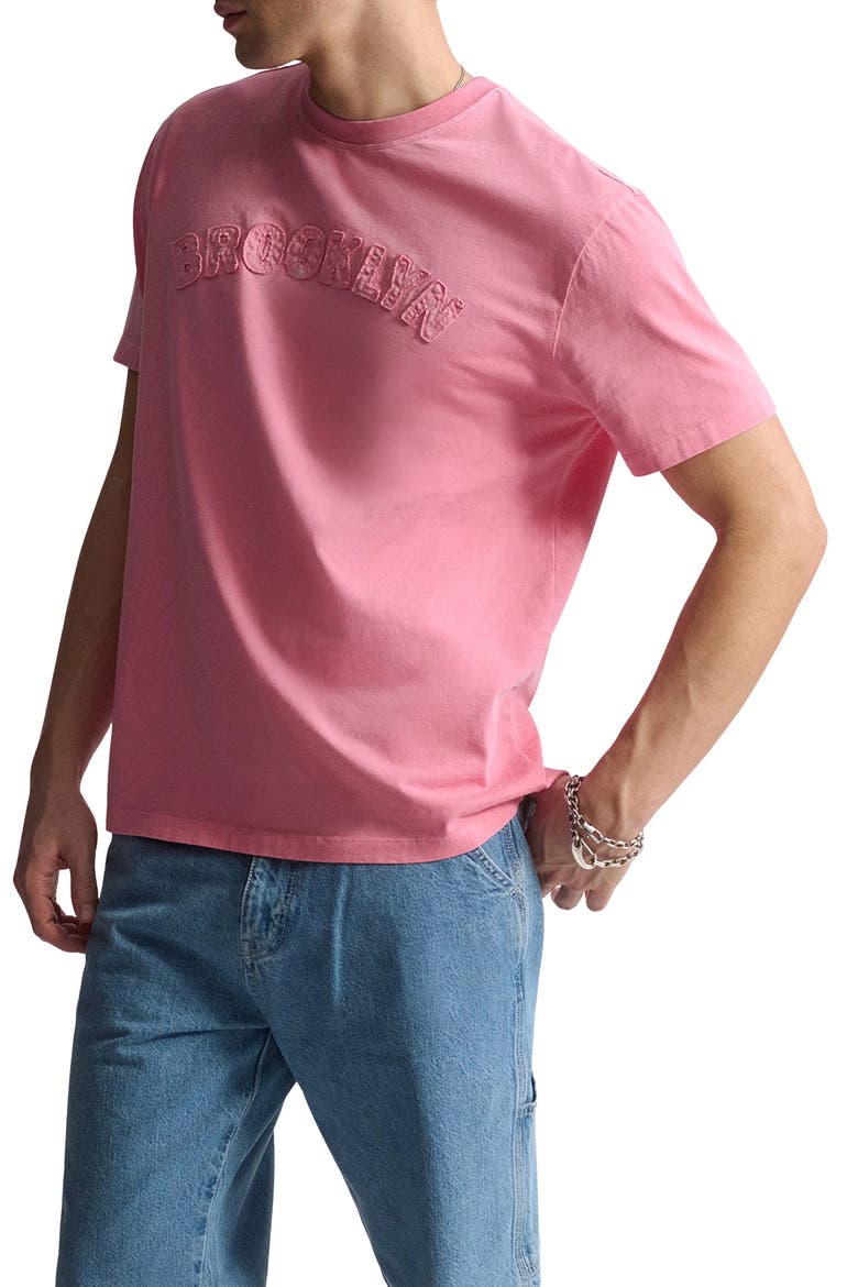 Logo Appliqué Cotton T-Shirt, Alternate, color, FLAMINGO PLUME