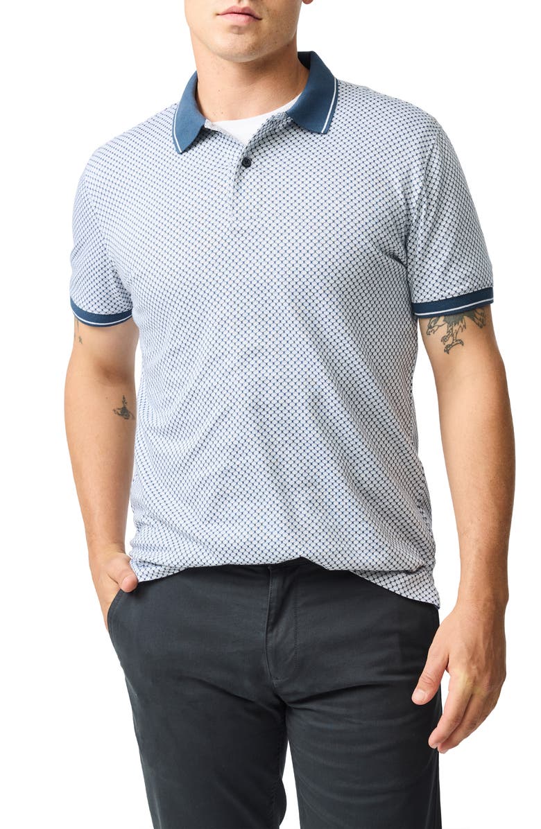 Rodd & Gunn Lynden Sports Fit Geo Jacquard Cotton Polo, Main, color, 