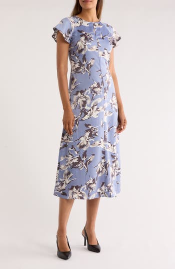 Nordstrom Rack Flutter Sleeve Keyhole Dress