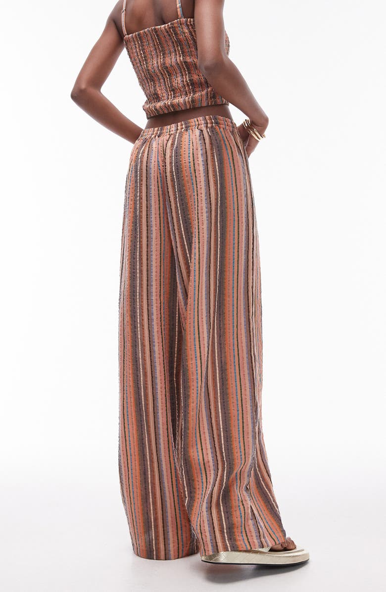 Topshop Stripe Wide Leg Cover-Up Pants, Alternate, color, 
