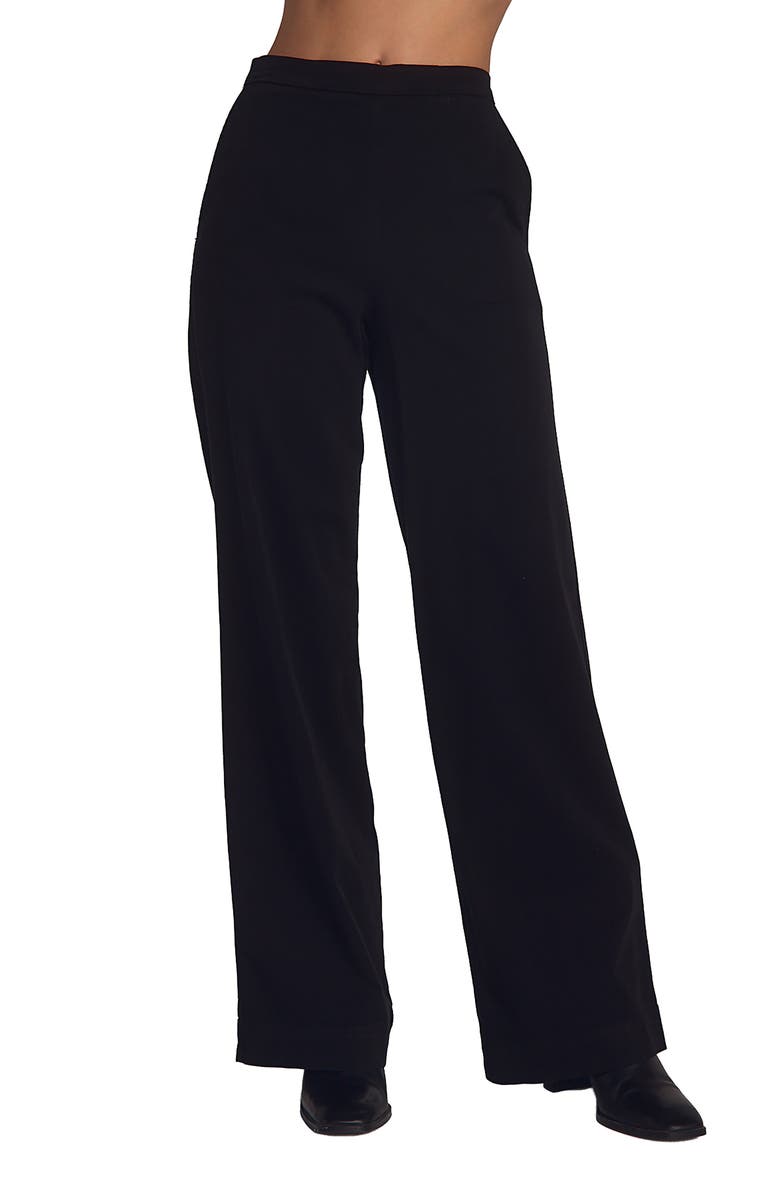 Bella Dahl Catalina Pull-On Flat Front Wide Leg Pants, Main, color, Black