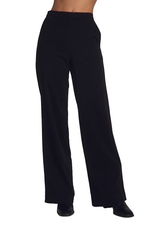 Catalina Pull-On Flat Front Wide Leg Pants