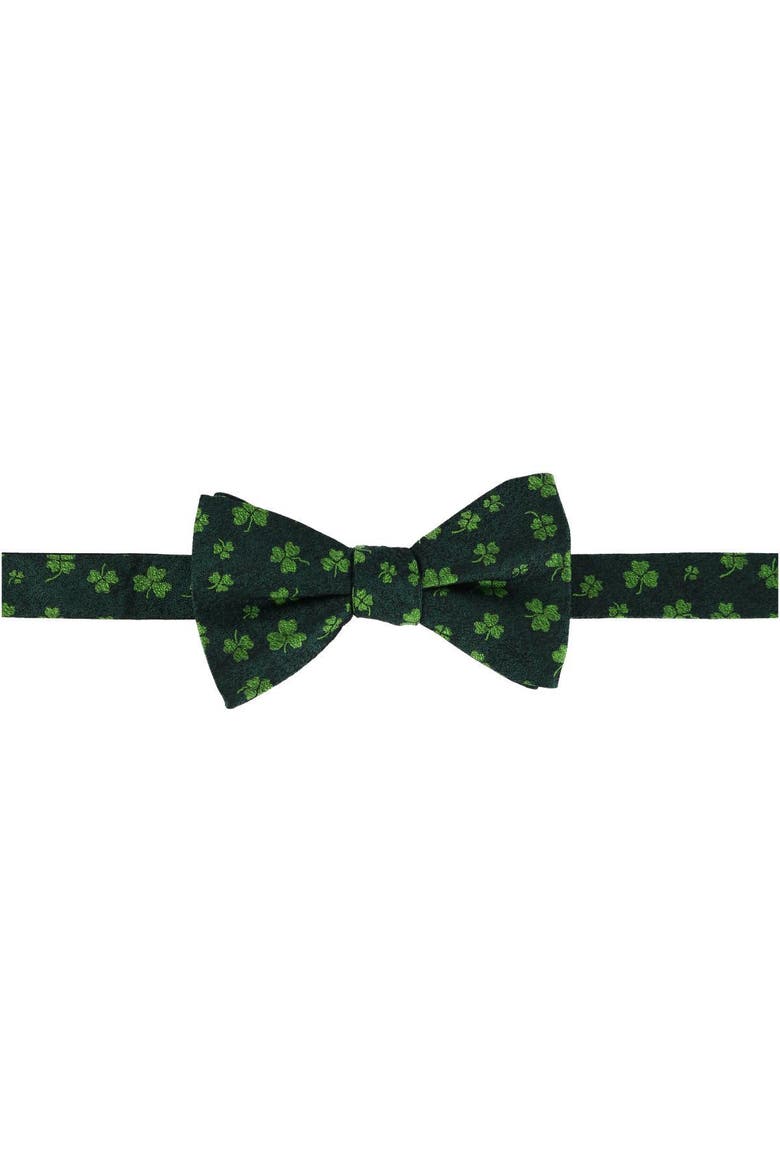 Green Shamrock Novelty Silk Bow Tie, Main, color, Green